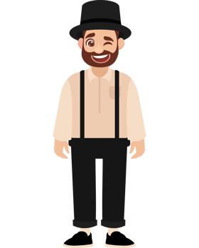 an amish man winking png