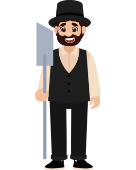 amish man holding a tool png