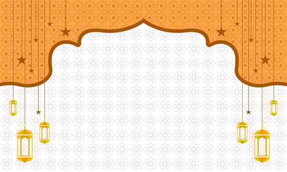 Islamic background template with hanging lantern and star vector