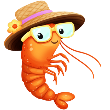 Character shrimp cartoon png