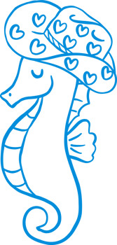 Coastal Cowgirl Seahorse Outline Playful Hand Draw png