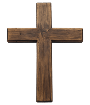 Wooden religious cross, isolated on a transparent background png