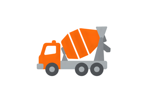 Orange Concrete Mixer Truck Illustration png