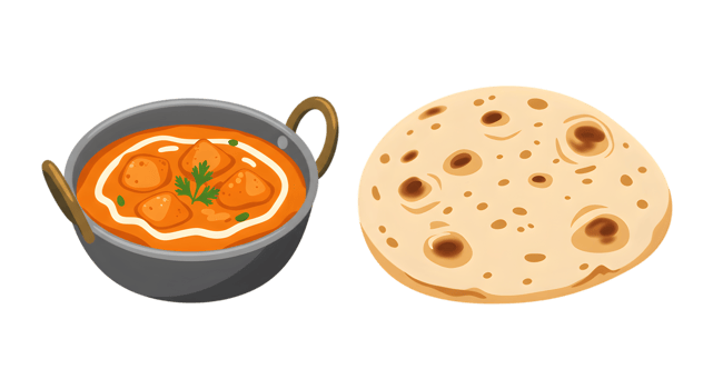 Pixel Art Illustration Of Chicken Tikka Masala And Naan png