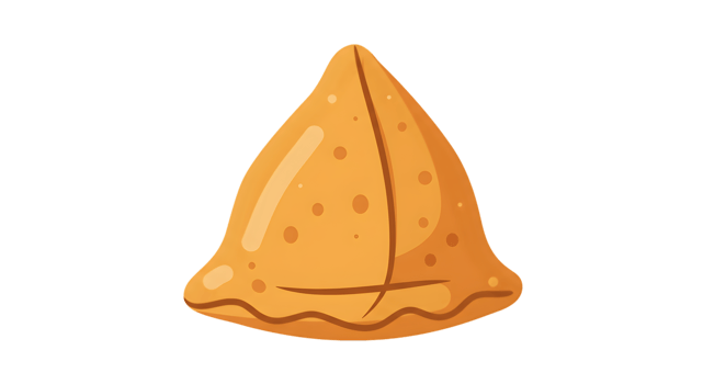 Orange Triangle Shaped Fried Pastry Food Illustration png