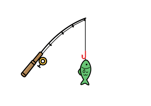 Fishing Rod And Caught Fish Illustration png