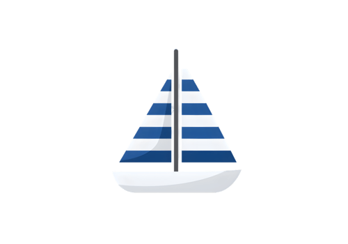 Simple Blue And White Sailboat Illustration png