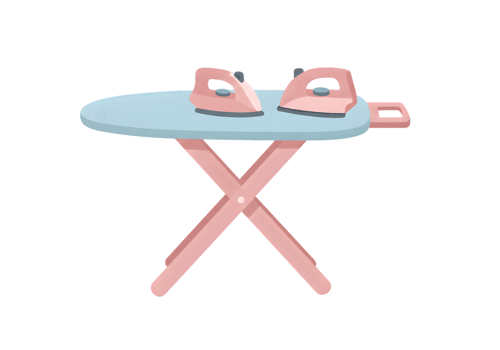 Pink And Light Blue Ironing Board Illustration png