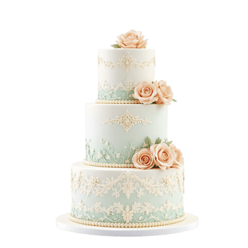 A three tiered cake with roses on top png