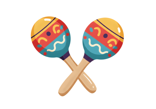 Pair Of Colorful Maracas png