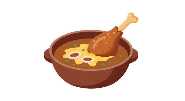 Chicken Soup In Clay Pot Illustration png