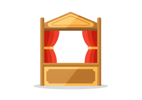 Wooden Puppet Theater Stage Illustration png