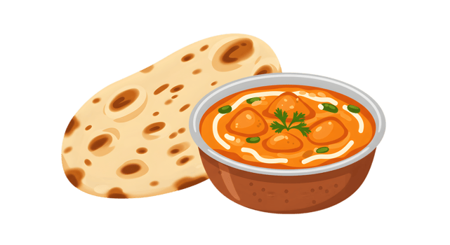 Pixel Art Butter Chicken And Naan png