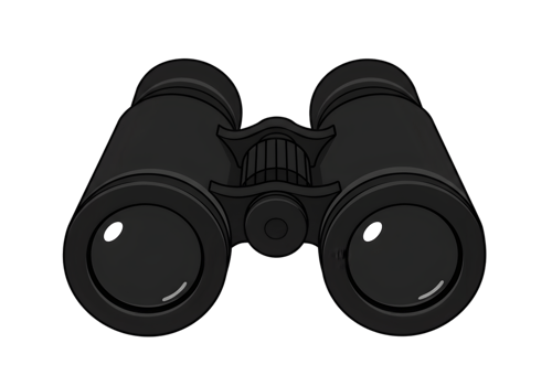 Simple Black Binoculars Illustration png
