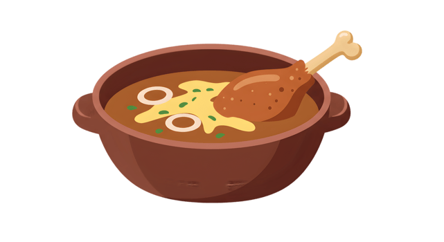 Pixel Art Chicken Soup In Rustic Bowl png