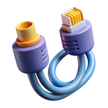 vibrant creative Data cable with various connectors authentic png