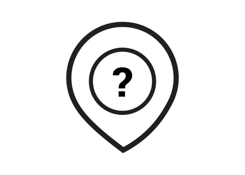 Question mark location icon for guidance and direction vector