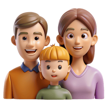 stunning abstract Happy family portrait close-up faces only , high resolution png