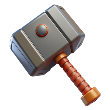 impressive modern Thor's Hammer, Mjolnir, professional png