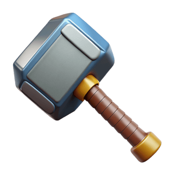 elegant traditional Thor's Hammer, Mjolnir, professional png