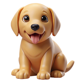 dramatic classic A playful golden retriever puppy, sitting premium png