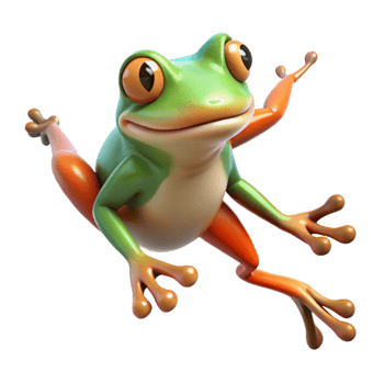 elegant abstract A leaping frog detailed png