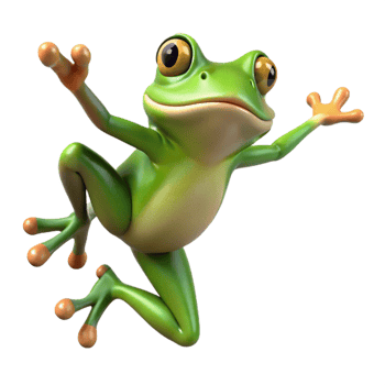 vibrant classic A leaping frog genuine png