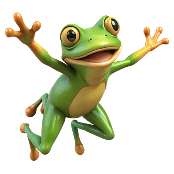 stunning modern A leaping frog high quality png
