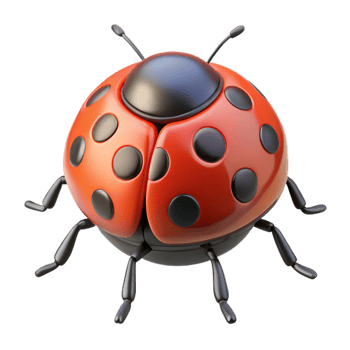 beautiful vintage A crawling ladybug premium png