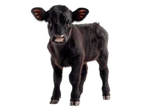 young black calf isolated on transparent background png