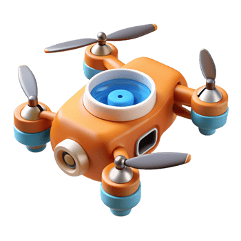 vibrant minimalist Miniature drone with retractable rotor blades exclusive png