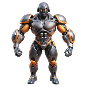 beautiful abstract Robotic exoskeleton suit with enhanced strength capabilities 4K png