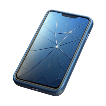 magnificent classic Smartphone with cracked screen, isolated genuine png
