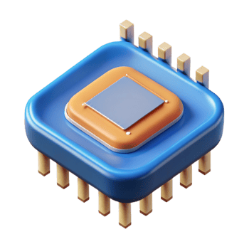 serene creative Single microchip with visible circuitry authentic png