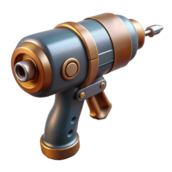 extraordinary modern Steampunk drill tool, isolated object 4K png