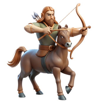wonderful contemporary Centaur bow and arrow, hunting weapons, exclusive png