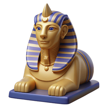 stunning abstract Sphinx statue, ancient Egyptian, high quality png