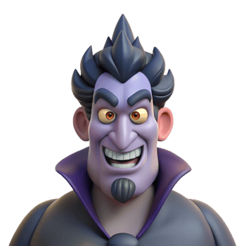 elegant artistic Hades, God of the Underworld, stern expression, 4K png