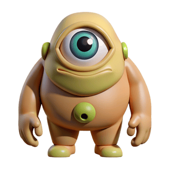 impressive creative Cyclops, one-eyed giant, mythical creature, authentic png