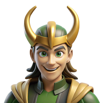 magnificent abstract Loki, Norse trickster god, mischievous expression, authentic png