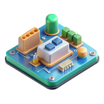 wonderful traditional Printed circuit board with components 4K png