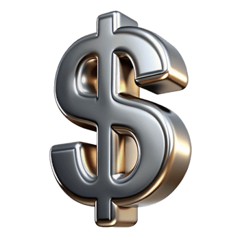 serene minimalist A dollar sign, abstract and metallic original png