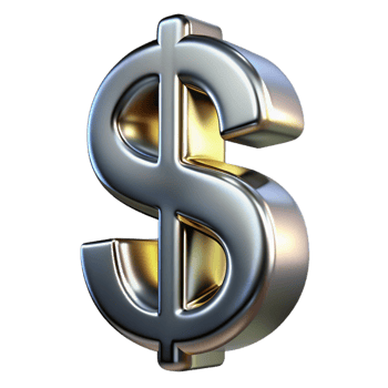 serene vintage A dollar sign, abstract and metallic authentic png
