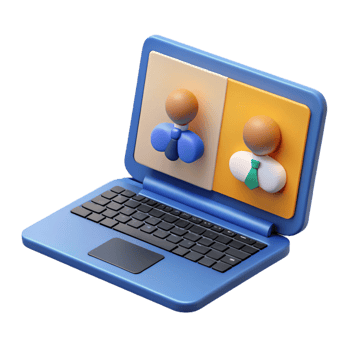 beautiful traditional Laptop with conference on screen, original png