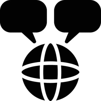 Language, Linguistic, Communication Glyph Solid Icon vector