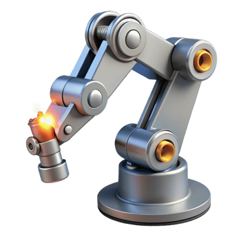 impressive classic Robot arm welding, professional png