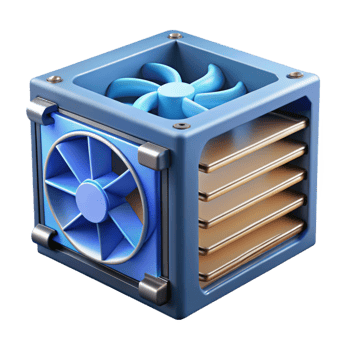 beautiful artistic Server rack cooling fan, high resolution png