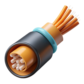 magnificent abstract Damaged fiber optic cable, high quality png