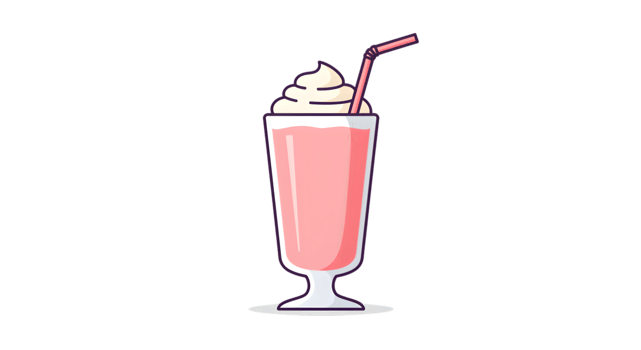 Pink Milkshake Pixel Art Illustration png