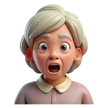 magnificent classic Surprised elderly woman with raised eyebrows high resolution png